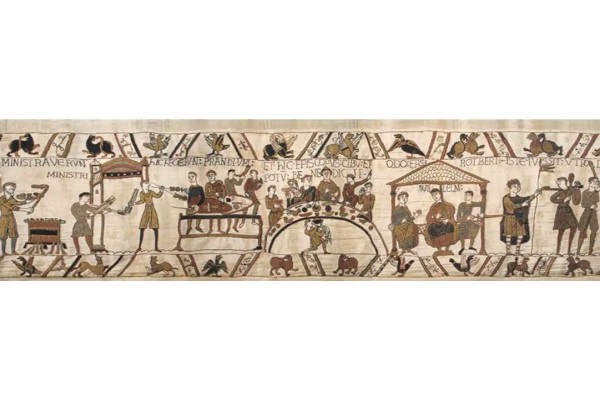 Vlámský gobelín tapiserie  - Bayeux Banquet 